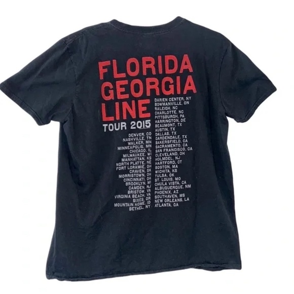 Gildan | Black Florida Georgia Line Short Sleeve Concert Tour Band Tee, Large - Picture 2 of 5